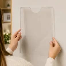 Quadro de Avisos Rígido A4 com Fita Dupla Face Display Porta Folha Prontuário de Parede a4 Acrílico