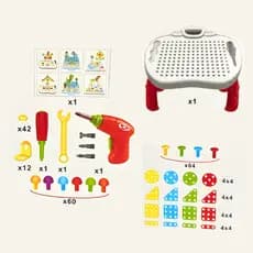 Brinquedo infantil Mesa Criativa Educativa de Montagem kit de Acessórios Parafusadeira monta brinquedos divertido