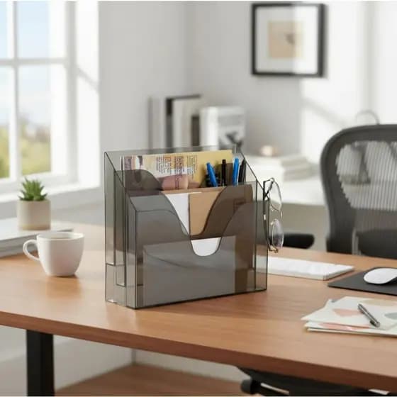Organizador Triplo Office 3 Compartimentos escritório Guardar documentos folha 4A