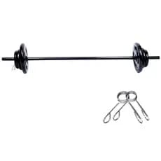 Kit Barra Pump 120cm + Presilhas | Variação de Peso de Anilhas Emborrachadas | One Life Sports®