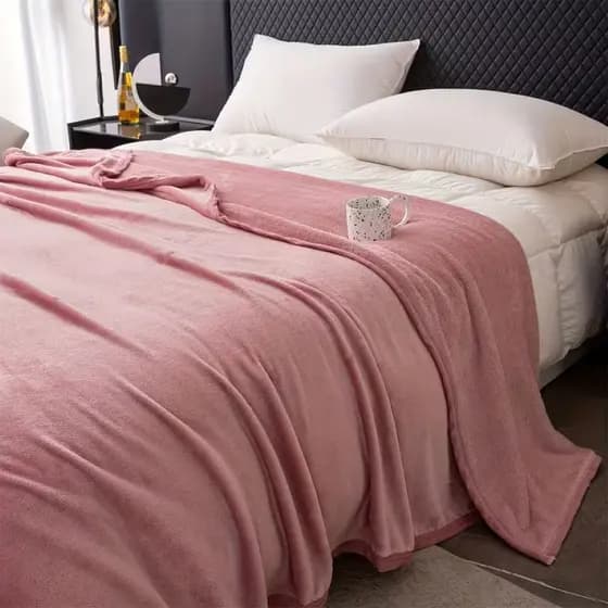 Cobertor Manta Microfibra Cama Casal Soft Inverno Lisa Rosê Premium