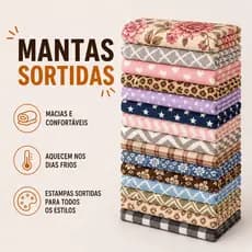 Manta Microfibra Casal 2,00x1,80m Macia e Quentinha – Diversas Cores Lisa ou Estampada Isis Decoração