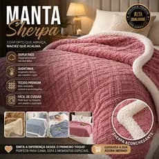 Cobertor Manta Casal Jacquard Com Shrepa Grossa 1,90x2,10m Premium