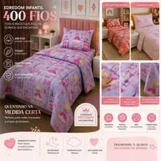 Edredom Infantil Solteiro 400 Fios Premium Grosso Macio e Quente 1 Peça Meninas