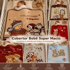 Cobertor Recém Nascido Bebê  Antialérgico 90cmx1,10m Modelo Jolitex Premium