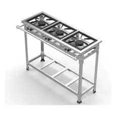 Fogão Industrial 3 Bocas P5 Estampado Inox Alta Pressão