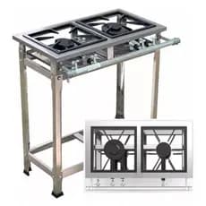 Fogão Industrial Aço Inox 430 Baixa Pressão 2 Bocas