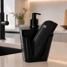 Porta Detergente e Esponja para Pia com Rodinho Organizador de Cozinha Luxo Dispenser de Detergente