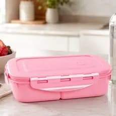 Marmita Hermética 1 L com Divisórias Micro-ondas Freezer Travas Segurança Livre BPA