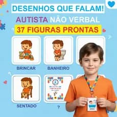 Chaveiro De Identificação Menino Autista Não Verbal  37 Cards Figuras