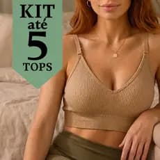 Kits até 5 Tops Feminino Canelado Com Bojo Removível Alça Ajustável Sustentação Leve Básico Versátil Sem Marcar