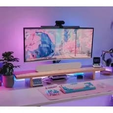 Suporte de Madeira para Monitor e Notebook com Montagem Fácil