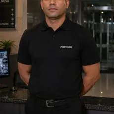 Camisa Porteiro Camiseta Polo Piquet PA Masculina Qualidade Estampa PORTEIRO Peito e Costas Profissional