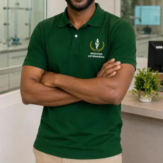 Camisa Medicina Veterinária Polo Uniforme Camiseta Gola Polo Profissional Veterinário Pet Estudantes Veterinária