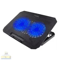 Suporte Notebook Base Refrigerada com 2 Coolers LED Azul Até 17 Polegadas Ajustável