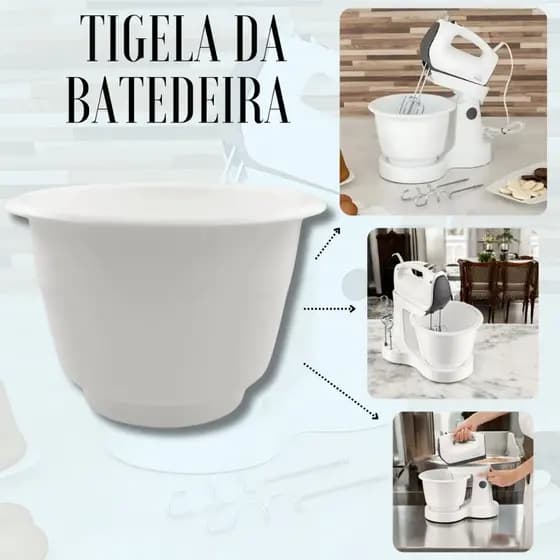 Tigela 3,5L Branca da Batedeira Philips Walita RI7200 Original Casa Cozinha Decoração