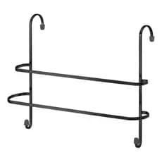 Suporte Duplo Porta Toalha Encaixe Para Box Banheiro Preto
