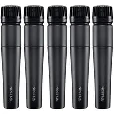 Kit 5 Microfones Dinâmico Para Instrumentos Leson Sm57 Pro