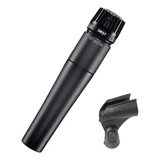 Microfone Dinâmico Para Instrumentos Profissional Leson Sm57 Percussão Bateria Guitarra Violão Baixo