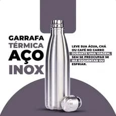 Vittak Garrafa de Água Térmica Inox Com Tampa 500ml ou 1L Squeeze Academia Viagem Dupla Camada Gelada