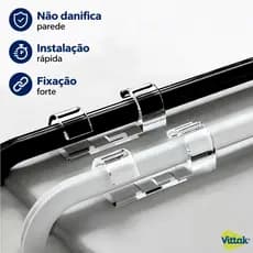Vittak Clips Organizador de Cabos e Fios Adesivo Fixador de Parede Passa Fio Sem Furos - Kits 20, 40 e 60 Unidades