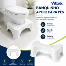 Banquinho Cócoras Apoio de Pés para Vaso Sanitário Com Base Antiderrapante Ergonômico Multiuso Escadinha de Banheiro