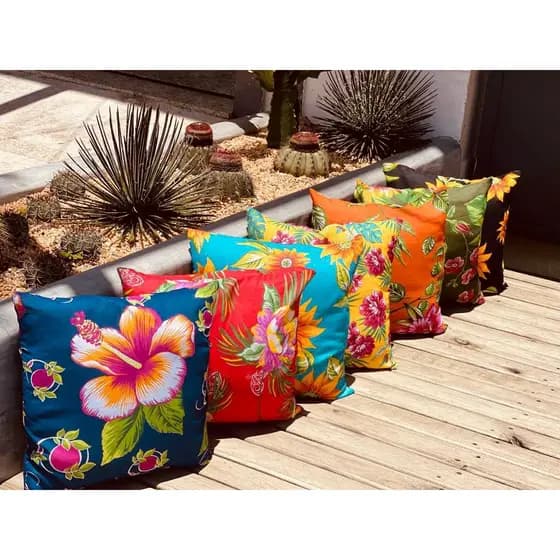 Capa De Almofada Colorida Chita Estampada 45x45cm ou 65x65cm