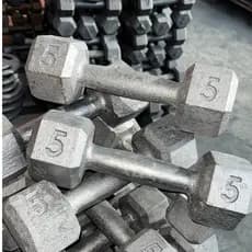 Halter 5kg Sextavado Sem Pintura 1un Treino Fitness Academia