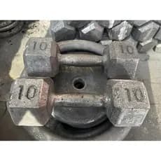 Halter 10kg Peso Academia Sextavado sem Revestimento 1un Fitness Academia Treino