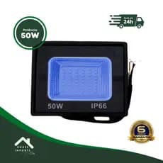 REFLETOR LED AZUL 50W HOLOFOTE BI-VOLT A PROVA D'ÁGUA