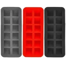 Forma De Gelo Silicone Flexível 12 Cubos Dominó Vermelha/PRETO-11029