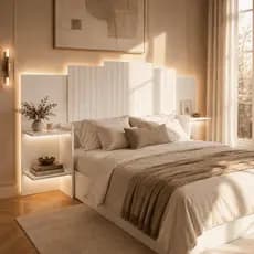 Cabeceira Torino Para Cama Casal/Queen Ajustável Com Mesa de Cabeceira 100% MDF