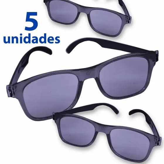 Kit 5 Óculos Fumê Cristal Fashion – Modelo Estiloso Tendência 2026 Acessório Para Festa e Looks Modernos Oculos de festa