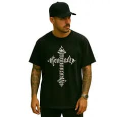 Camiseta Oversized Masculina /Unisex Estampa Cruz “REDEMPTION CROSS”– Streetwear DTF Premium do P ao GG Preto