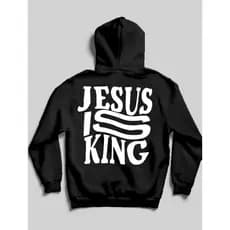Moletom Canguru Jesus Is King Com Capuz E Bolso Casaco Feminino Masculino Flanelado Unissex Inverno Algodão