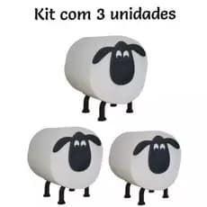 3x Suporte para Papel Higiênico - Shaun, o Carneiro / Shaun the Sheep