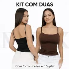Regata Alcinha Feminina Cropped Suplex Forrada Ajuste Perfeito Moda Básica Versátil