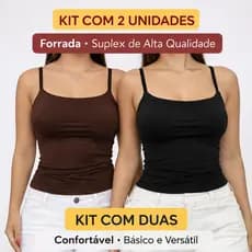 Regata Cropped Alcinha Feminina Suplex Com Forro Slim Fit Moda Básica Tendência