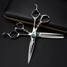 Tesoura De Corte De Cabelo Profissional Para Cabeleireiro 6 Polegadas 440C Barbearia Conjunto De Ferramentas