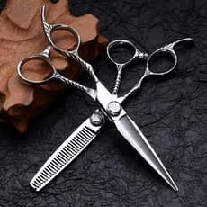 Tesoura De Corte De Cabelo De Mão Esquerda Profissional De 6,0 Polegadas Barbeiro 440C Japan Steel