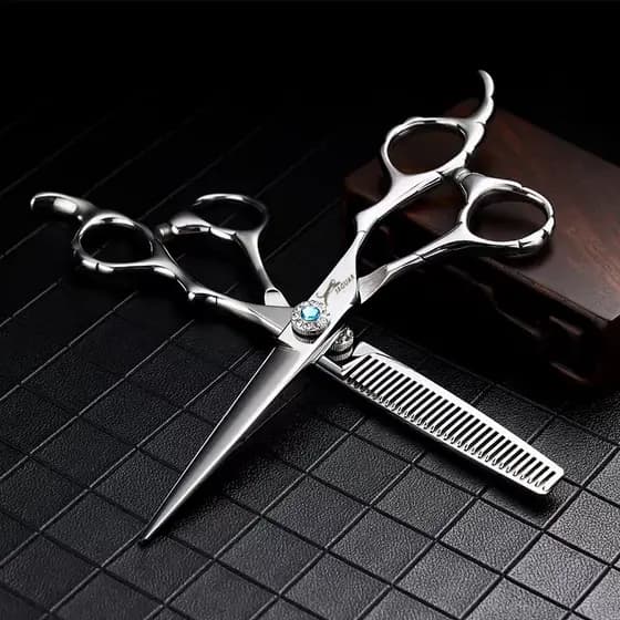 6 Polegada Tesoura De Cabeleireiro Profissional De Alta Qualidade Corte Cabelo + Desbaste Conjunto Salão Barbeiro