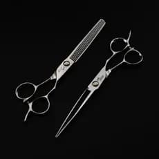 Tesoura De Cabelo Profissional Jaguar De 7 Polegadas , Japonesa De Corte E Desbaste De Aço 440C Barbeiro