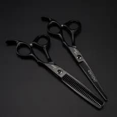 Tesoura De Barbeiro Profissional De 6 Polegadas , Cabeleireiro , Conjunto De Tesouras De Desbaste De Cabelo