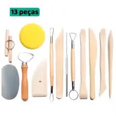 Kit 13 Peças Ferramentas Modelagem De Argila Cerâmica Fria Artesanato Jogo Fabricação Escultura Inox