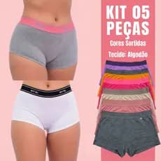 kit 05 CUECA BOX FEMININA em Algodão // CALCINHA BOX