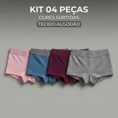 Kit 4 Calcinha Shorts Cuecas Boxer Feminina Shortinho || Cueca Box Shortinho Feminno Adulto