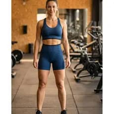 Conjunto Fitness Feminino Top + Short Cintura Alta (Alta Sustentação)