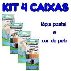 LAPIS DE COR KIT4 CAIXAS LAPIS DE COR 2 TON PASTEL 2 TON DE PELE