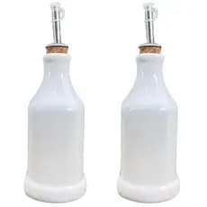 Galheteiro 300ml - Azeite  Vinagre Molhos - Porcelana Branca