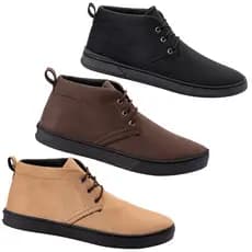 BOTA COTURNO, 1 PAR ,MASCULINO CANO BAIXO ,MATERIAL CAMURCINHA, SOLADO DE BORRACHA ANTIDERRAPANTE COSTURADO